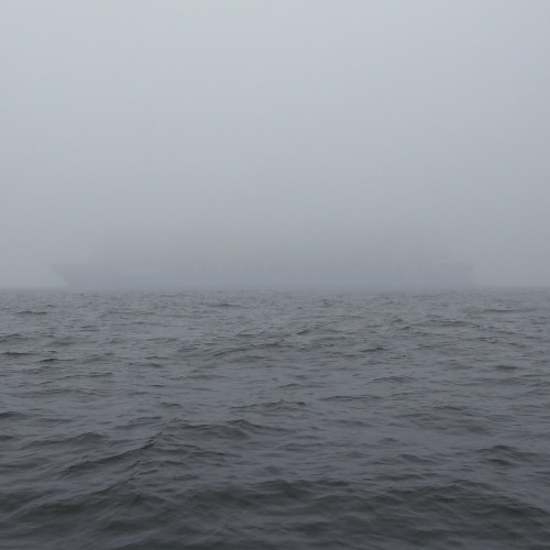 Cruise ship in the fog